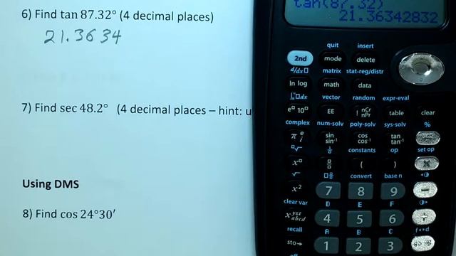 TI-36X Pro Basic Trigonometric Functions Using Decimal смотреть онлайн
