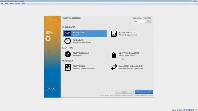 Fedora 24 szerver telepítése VirtualBoxra | Install Fedora 24 server in VirtualBox смотреть онлайн