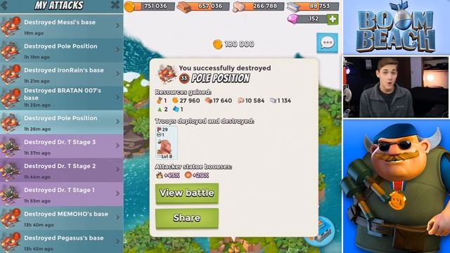 Boom Beach How to use Smoke and Warriors as a Low Level Player! Free to Play Gameplay! смотреть онлайн