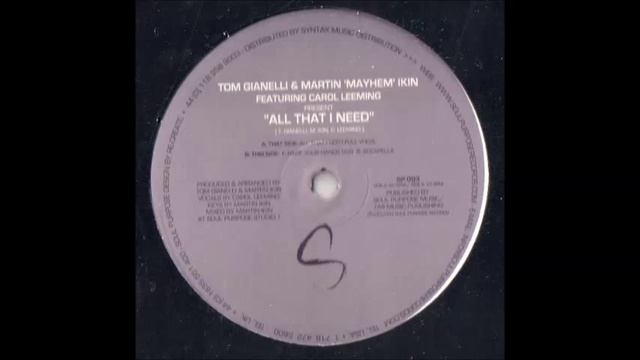 Tom Gianelli & Martin Ikin - All That I Need (Full Vocal) (2004) смотреть онлайн