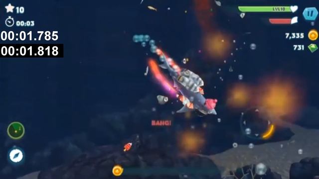 Hungry Shark Evolution - Die - Mako Shark - World Record Speedrun (0:5.35) смотреть онлайн