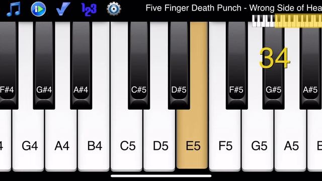 Five Finger Death Punch - Wrong Side of Heaven - How to Play the riff on Piano смотреть онлайн