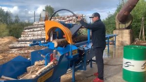 Дровокольная линия Стровен ЛДК-450 в работе