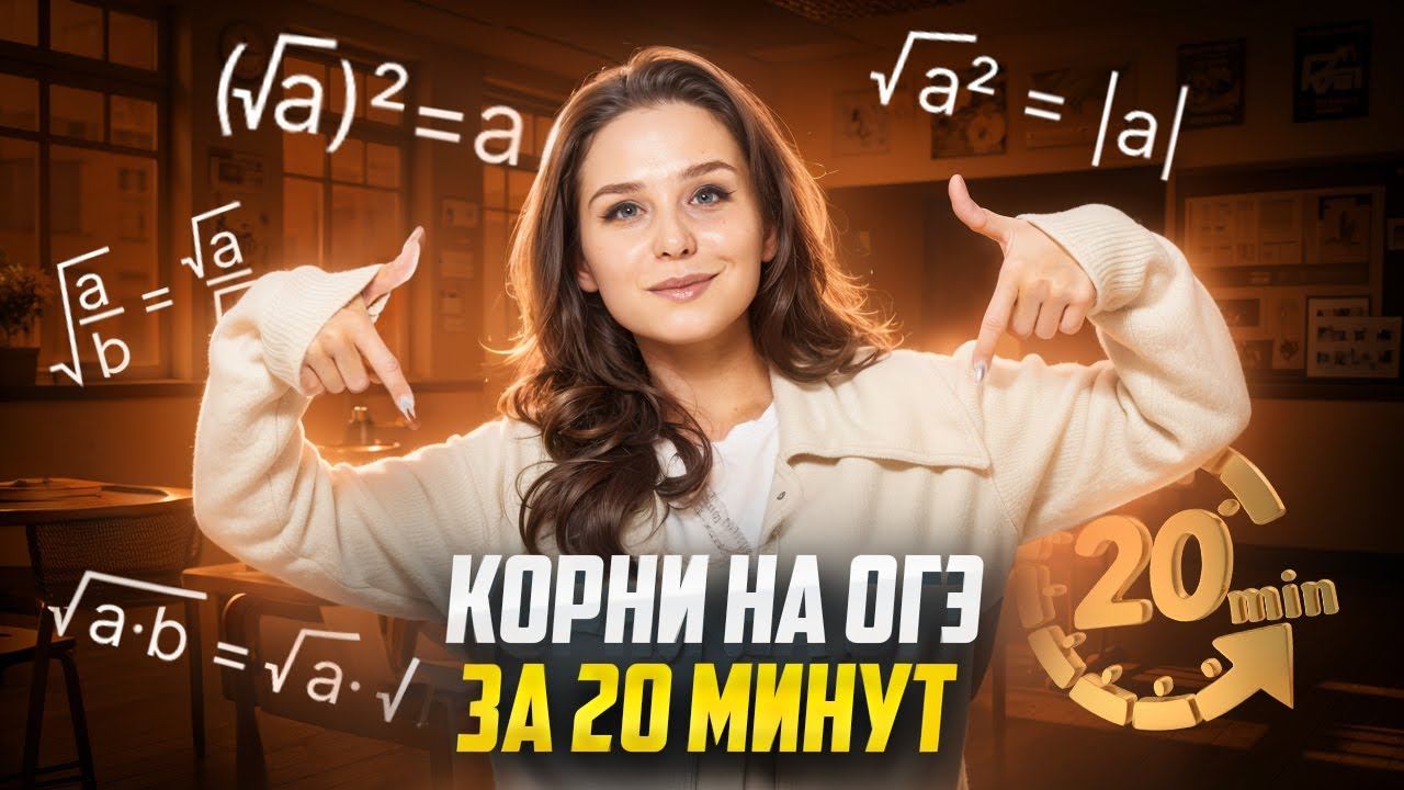 КОРНИ ЗА 20 МИНУТ I ОГЭ МАТЕМАТИКА | Умскул смотреть онлайн