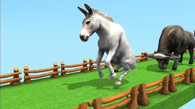 Jump Game into Pipe with Gorilla, Zombie T Rex Tiger, Donkey, Buffalo, Elephant смотреть онлайн