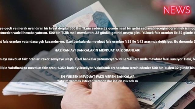 Bankaların mevduat faizleri yükselişe geçti: 500 Bin TL'nin 32 günlük getirisi bakın kaç TL oldu? смотреть онлайн