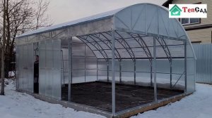 Раздвижной павильон для бассейна с двумя сдвижными стенами