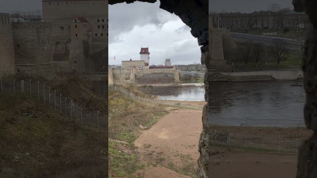 Граница России и Эстонии/Нарва/Ивангород/старая крепость/ смотреть онлайн
