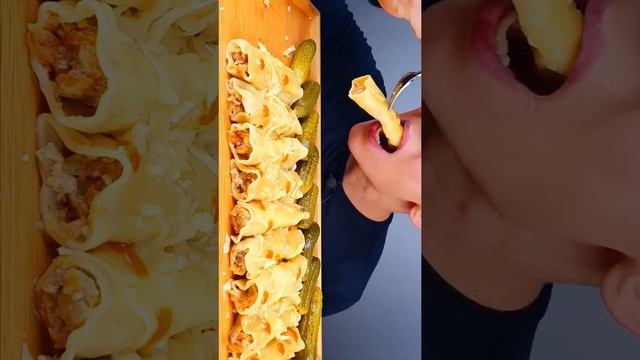 ASMR PASTA WITH MINCED MEAT EATING(MUKBANG) 다진 고기 파스타 АСМР МАКАРОНЫ С ФАРШЕМ, ОГУРЦЫ ИТИНГ (МУКБАНГ смотреть онлайн