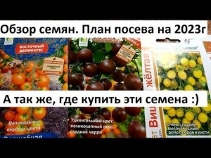 Обзор семян на 2023 г. Мой план посева. А так же, расскажу как их купить.