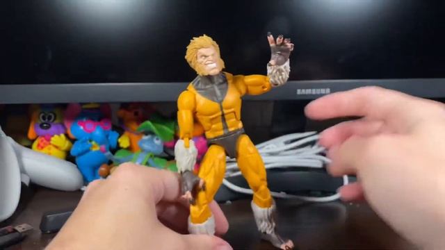 Marvel legends Sabertooth from Bonebreaker baf action figure review смотреть онлайн
