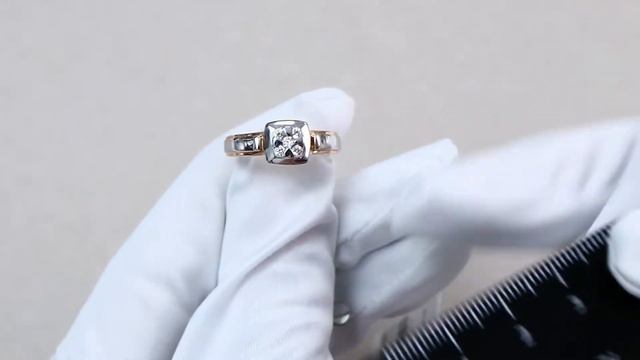 Кольцо из золочёного серебра AQUAMARINE с фианитом А68614А-пк смотреть онлайн