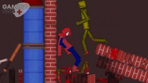 Spider-Man and Ironman vs Melon Playground on Lava in People Playground