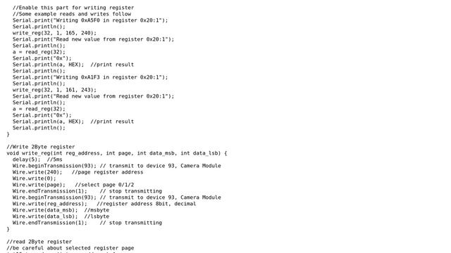Arduino: I2C connection with MT9D111 camera module, strange results after writing registers via i2C смотреть онлайн