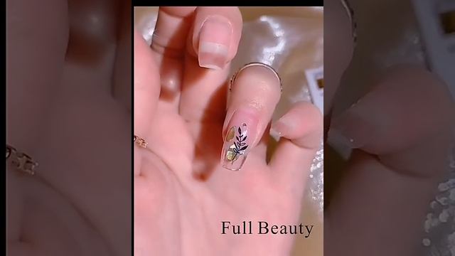 FULL BEAUTY Flower Leaf 3D Holographic Nail Sticker смотреть онлайн
