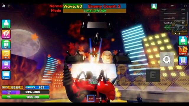 Roblox Bathroom Attack(Titan TV man 2.1 vs G-Man Clone No.2 and Bathtub [Skibidi Toilet Wars] смотреть онлайн