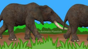 Animal Stampede Cartoon animation, Elephant Buffalo Gorilla Cheetah Zebra