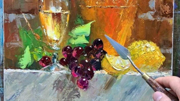 Натюрморт.Живопись масло смотреть онлайн