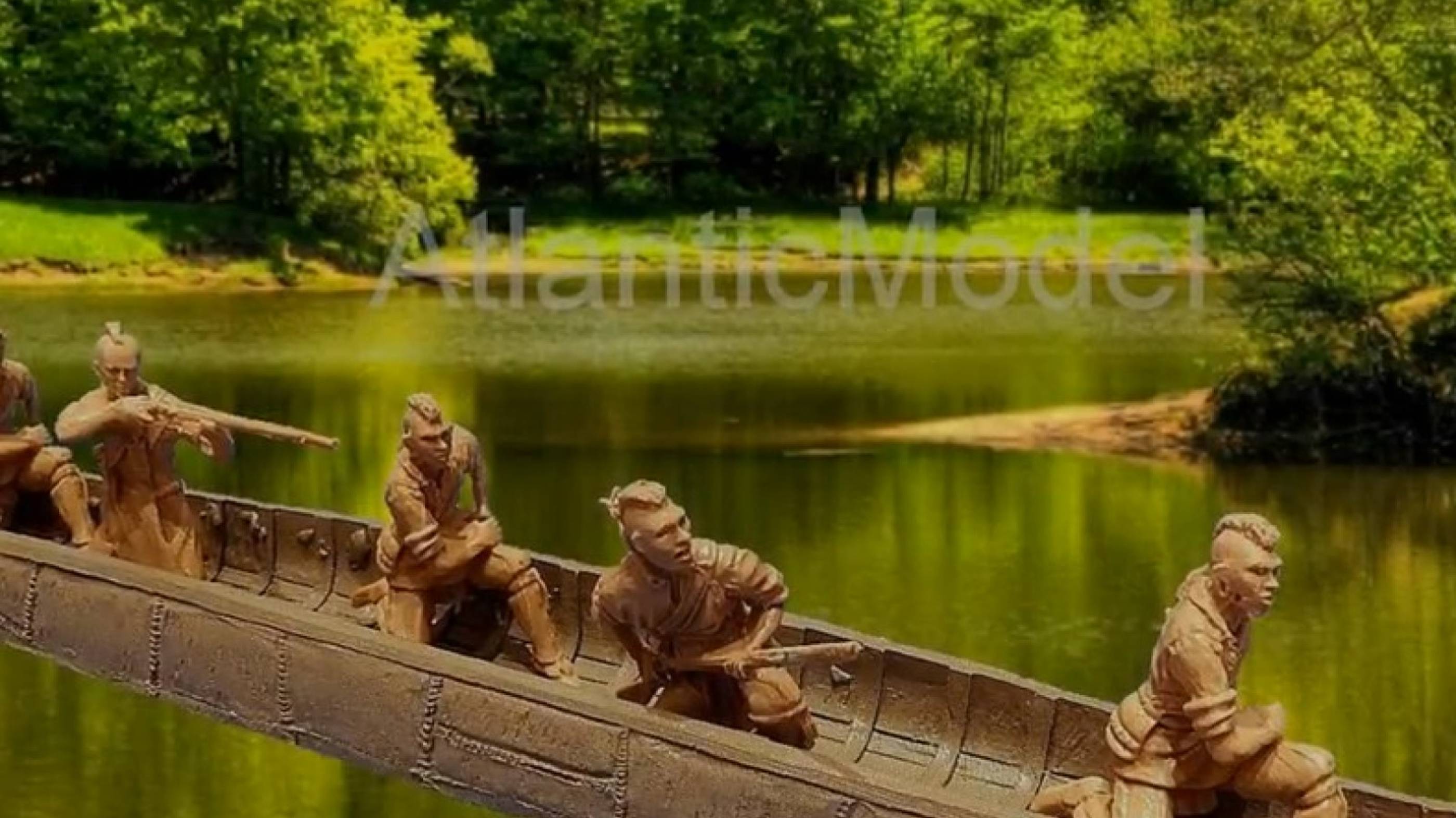 солдатики Barzso индейцы Могавки в большом каноэ 5 фигур оригинал смотреть онлайн