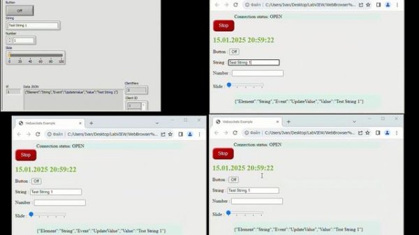 Communication WebBrowser and Labview using WebSocket