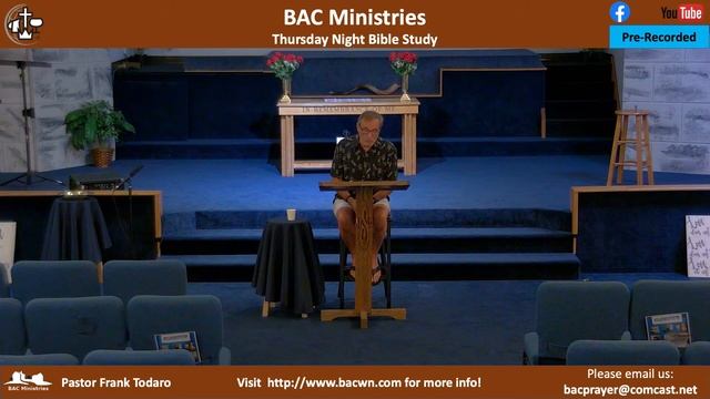 BAC: Thursday Night Bible Study | 6/23/2022 смотреть онлайн