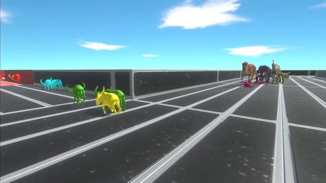 Race To Eat NEON WATER BUFFALOES - Animal Revolt Battle Simulator