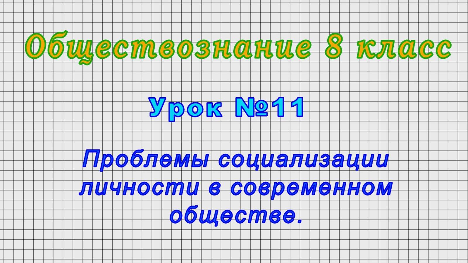 Обществознание 8 класс (Урок№11 - Проблемы социализации личности в современном обществе.) смотреть онлайн