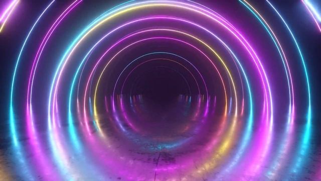 [4K] Infinity flight inside tunnel, Tunnel Neon Light - 1 Hour Relax with good music, VJ Loop смотреть онлайн