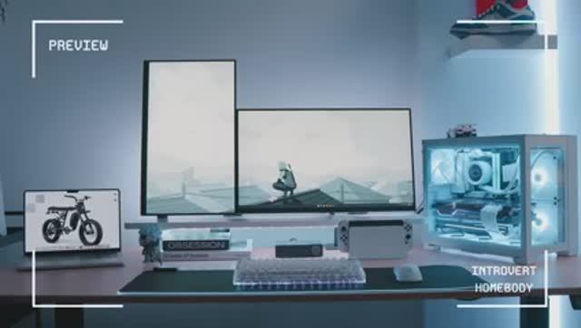 ☁️ Aesthetic Gaming Desk Setup Makeover + Setup Tour-(2160p30)