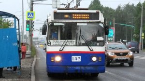 Троллейбус Ярославля ЗиУ-682Г-016.02 борт. №143 маршрут 4 на остановке "Лакокраска"