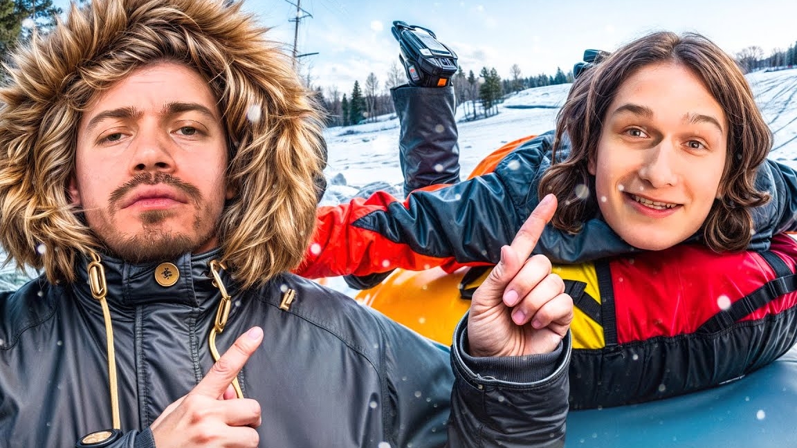 ЭКСТРЕМАЛЬНЫЕ ПОКАТУШКИ НА ЛЫЖАХ С ВОСКРЕСЕНСКИМ И ПИНКОМ🥶