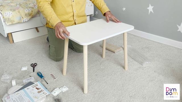 Видеоинструкция по сборке: Деревянный стол и стул со спинкой смотреть онлайн