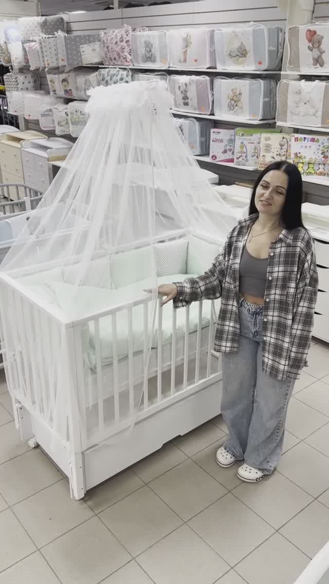 Детская кроватка для новорождённых Incanto Holly с маятником и ящиком (размер 120х60) автостенка смотреть онлайн