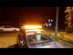 Мигалка стробоскоп на крышу желтая (оранжевая) двухстороняя