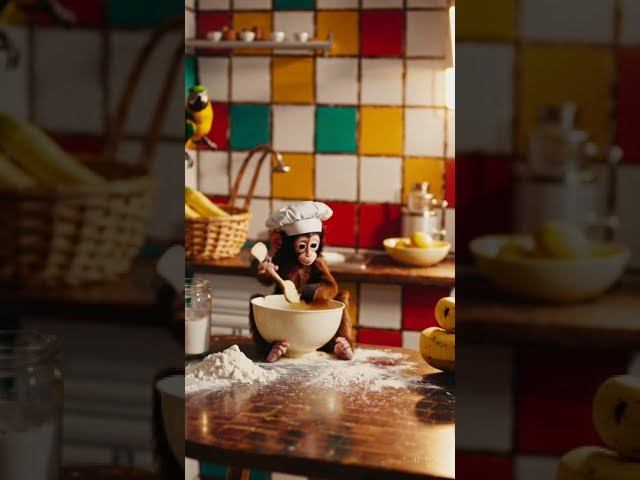 Monkey Chef vs. Parrot: Banana Cake Chaos | Funny Short смотреть онлайн