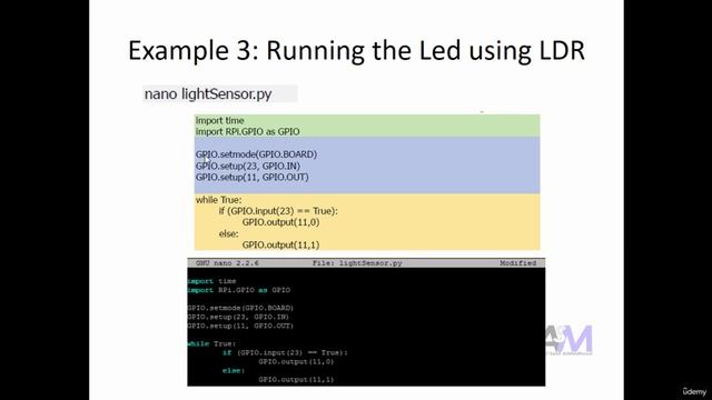 243 - Example Three Running the Led Using LDR смотреть онлайн