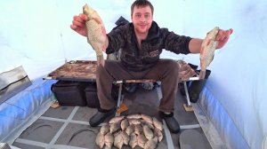 ЛЕСКА ЗВЕНИТ от таких КАРАСЕЙ! Ловля карася зимой. Озеро уелги