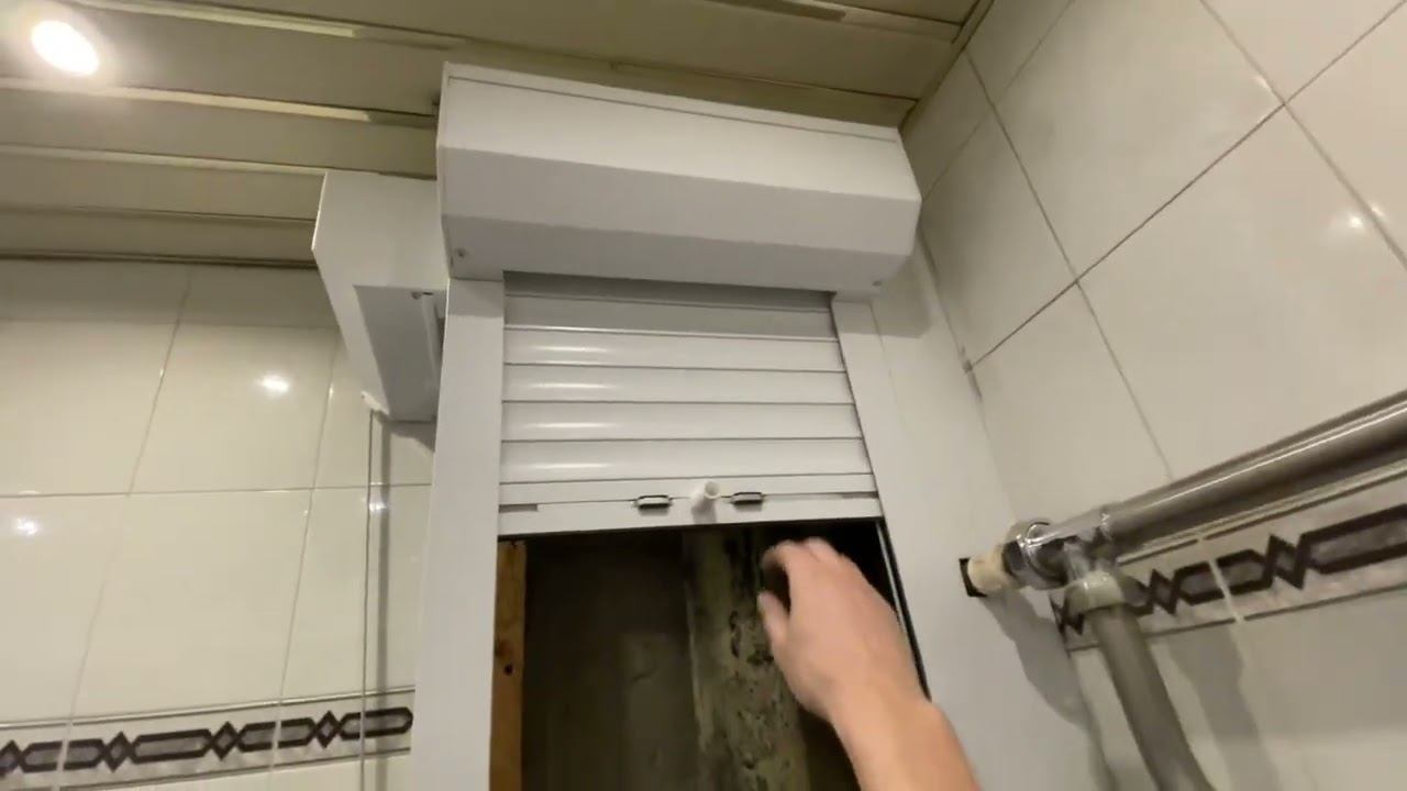 Рольставни в санузел с ленточным механизмом. смотреть онлайн