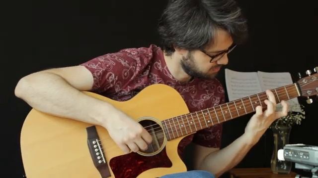 Gypsophila branch (original) acoustic guitar - pull off, hammer on technic смотреть онлайн