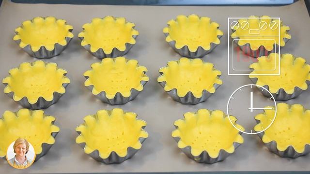 Нежнейшие Песочные корзиночки с повидлом и заварным белковым кремом смотреть онлайн