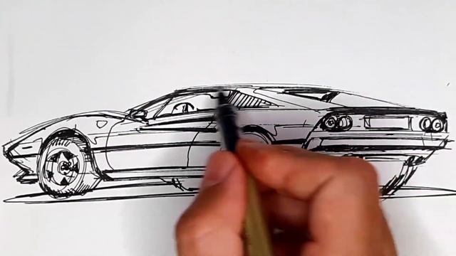 1min Sketch - Ferrari 308 GTS (2) смотреть онлайн