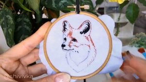 Вышивка гладью - как вышить брошь лису. Вышивка гладью - Satin stitch embroidery fox tutorial
