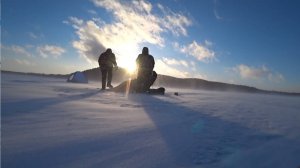 Ветрище, мороз , а мы на рыбалку.. Навага по черному..