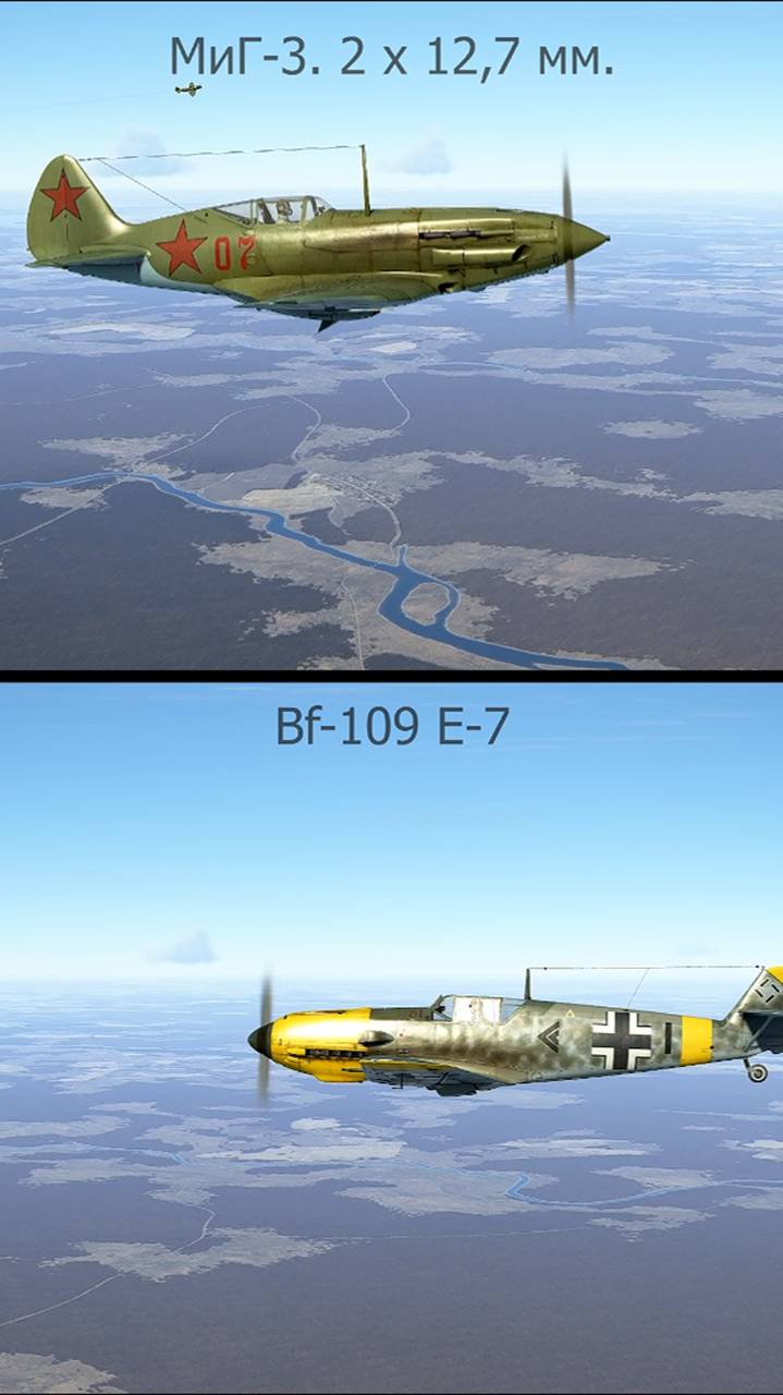 МиГ-3 по Bf-109 E-7. Симулятор "IL-2 Sturmovik Great Battles". смотреть онлайн