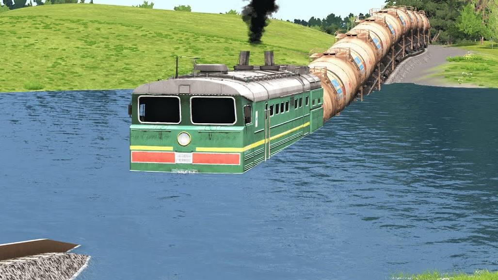 Поезда против глубоководья | BeamNG.Drive |Бемиджи| смотреть онлайн