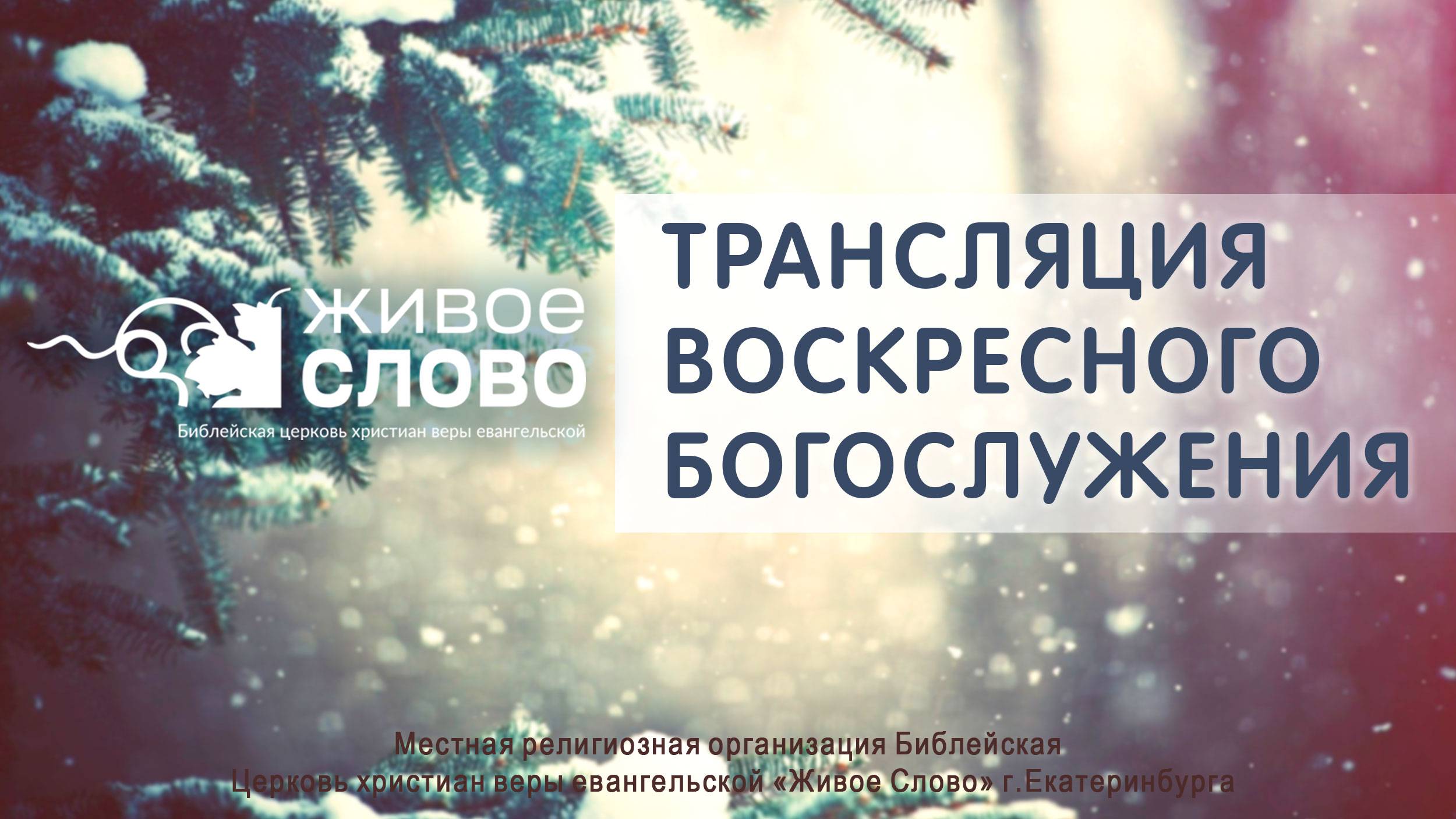 19 января 2025 в 11:00 (ЕКБ) / Воскресное #богослужение / Церковь «Живое Слово» смотреть онлайн