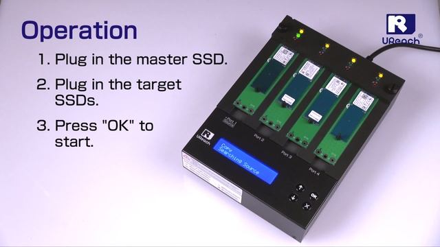 U-Reach｜1 to 3 M.2 NVMe / SATA SSD Duplicator - Copy Function смотреть онлайн