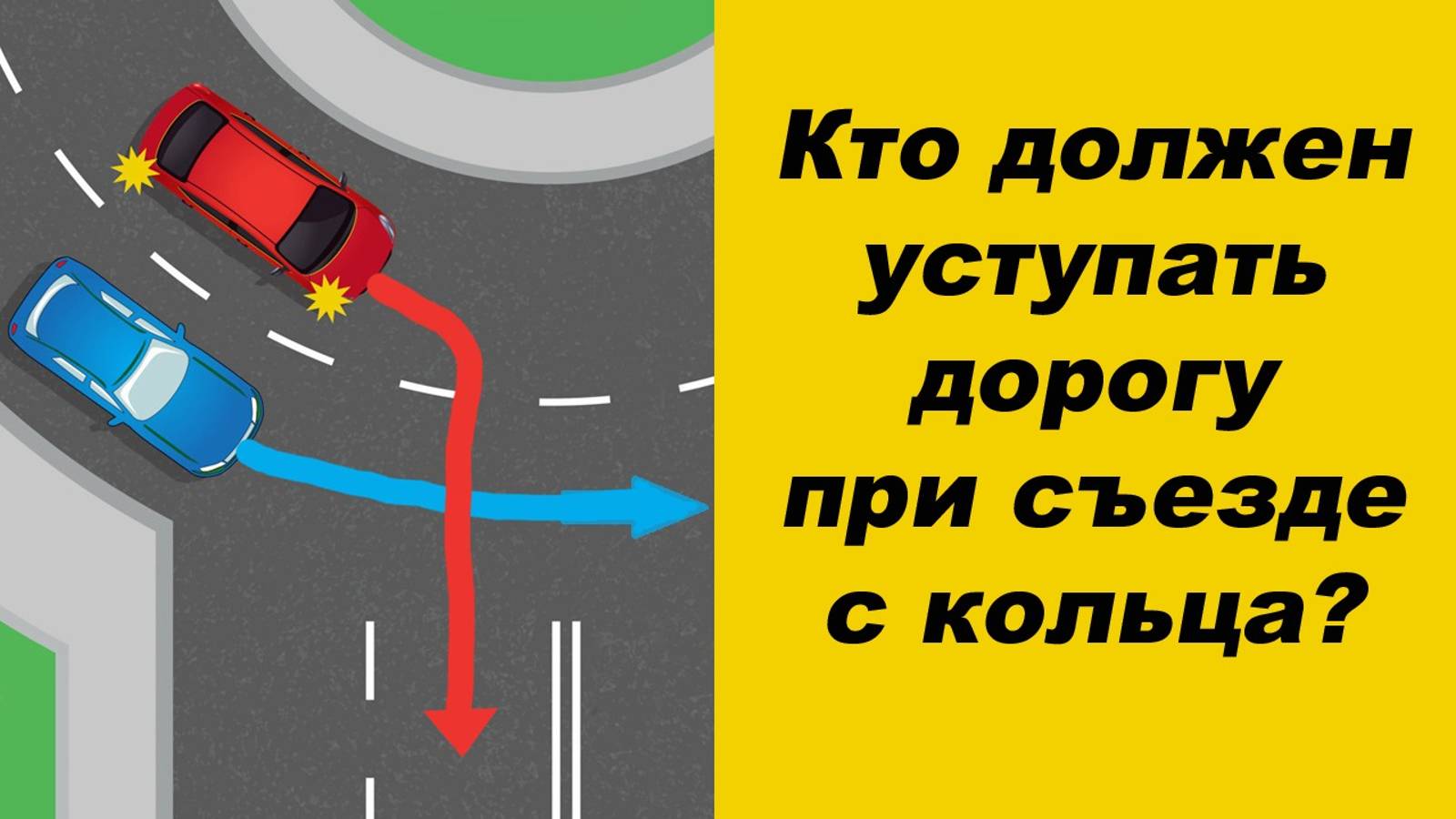✅Кто должен уступить дорогу при съезде с кольца? Разбираем подробно. смотреть онлайн