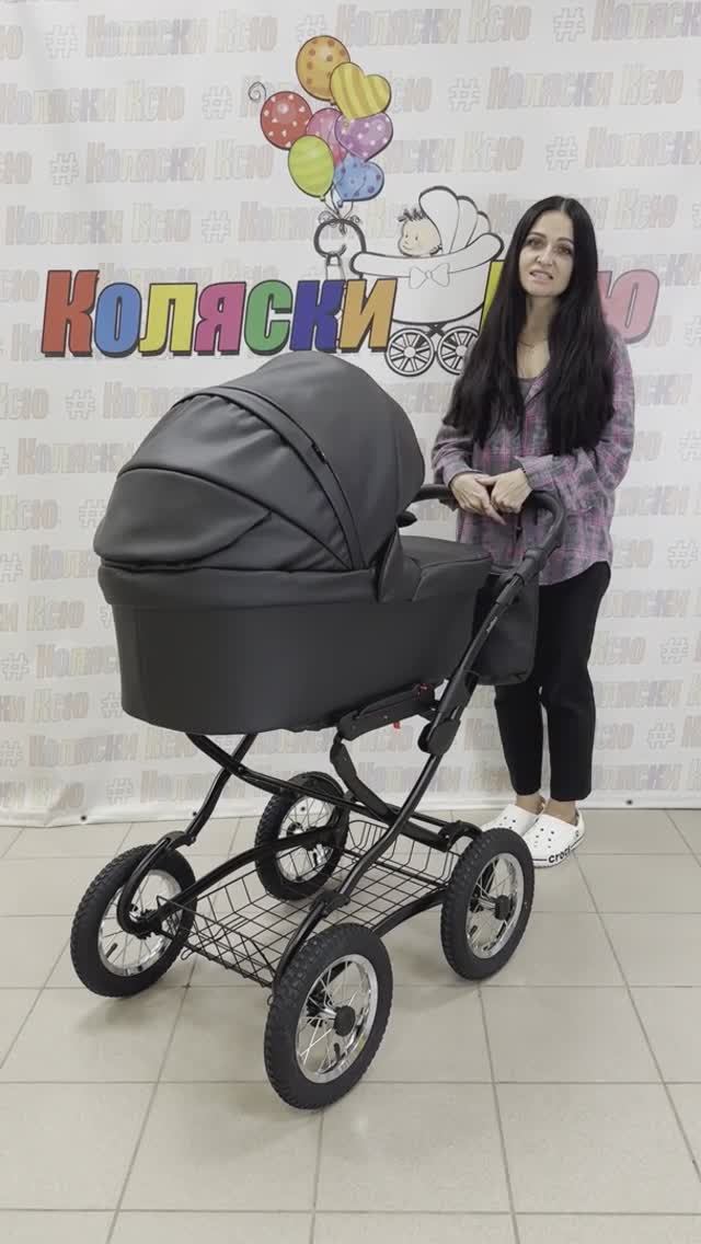 Коляска классическая Indigo Barbara eco с большими надувными колёсами (эко кожа) 2 в 1 и 3 в 1 смотреть онлайн