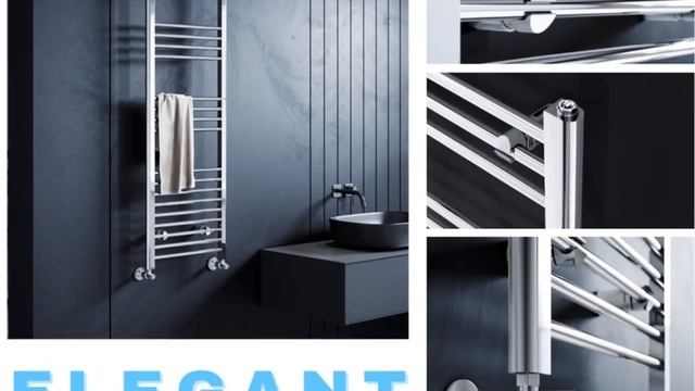 ELEGANT Designer Straight Chrome Bathroom Heated Towel Rail Radiator смотреть онлайн